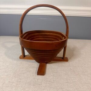 Vintage Wooden Collapsible Basket